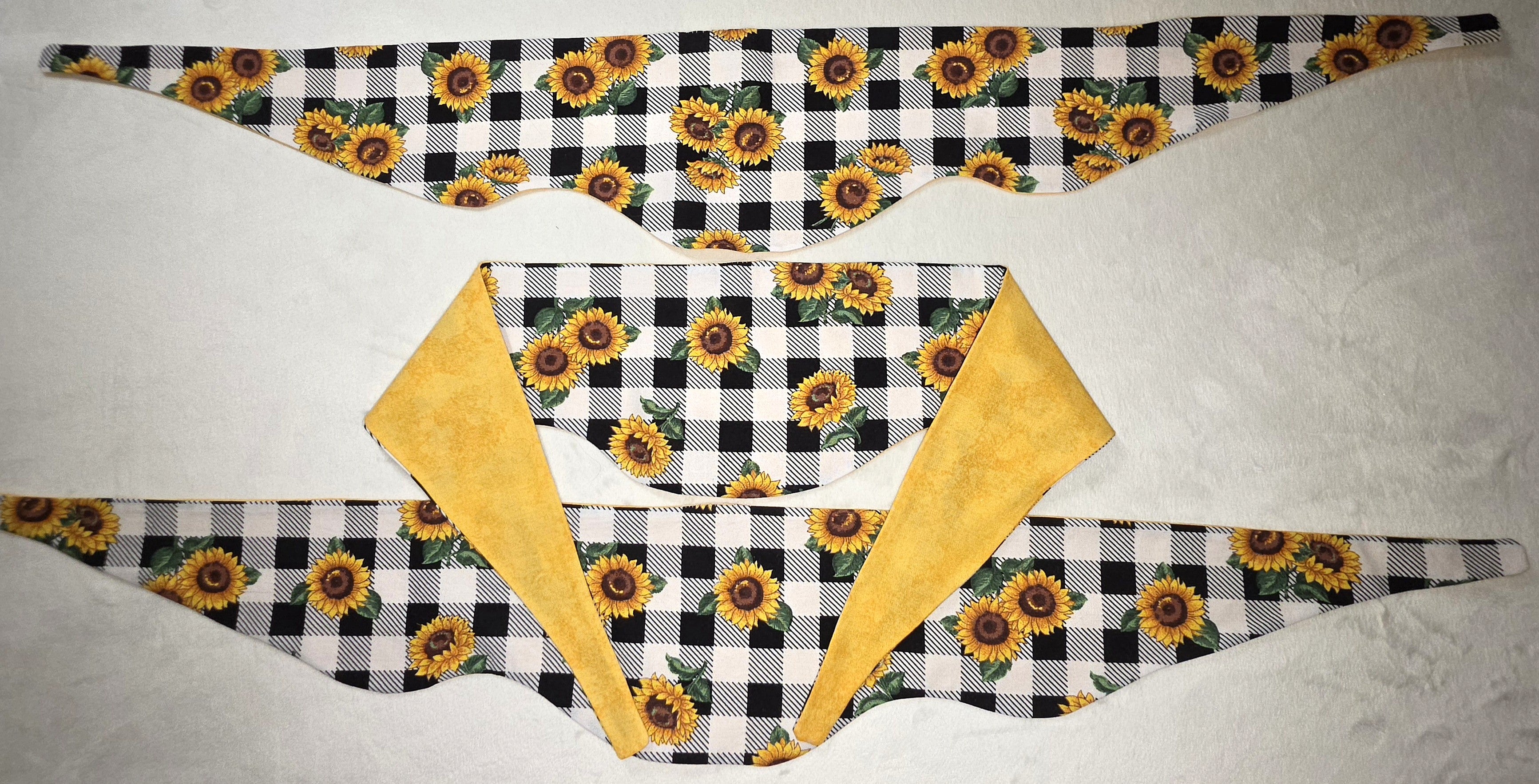 Sunny Paws Plaid Rounded Bandanas